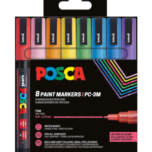 Posca Tuscher - PC-3M - 8 stk. - Multifarvet m. Glimmer