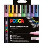 Posca Tuscher - PC-3M - 8 stk. - Pastelfarver