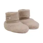 Uld Fleece Footies - Camel melange - 86/92