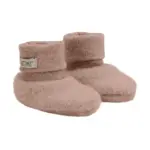 Uld Fleece Footies - Mahogany rose - 62/68
