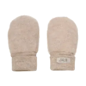 Uld Fleece Vanter - Camel melange - 86/92