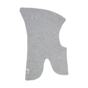 Uldstrik Balaclava Vindstop - Light grey melange - 0-12 MDR.