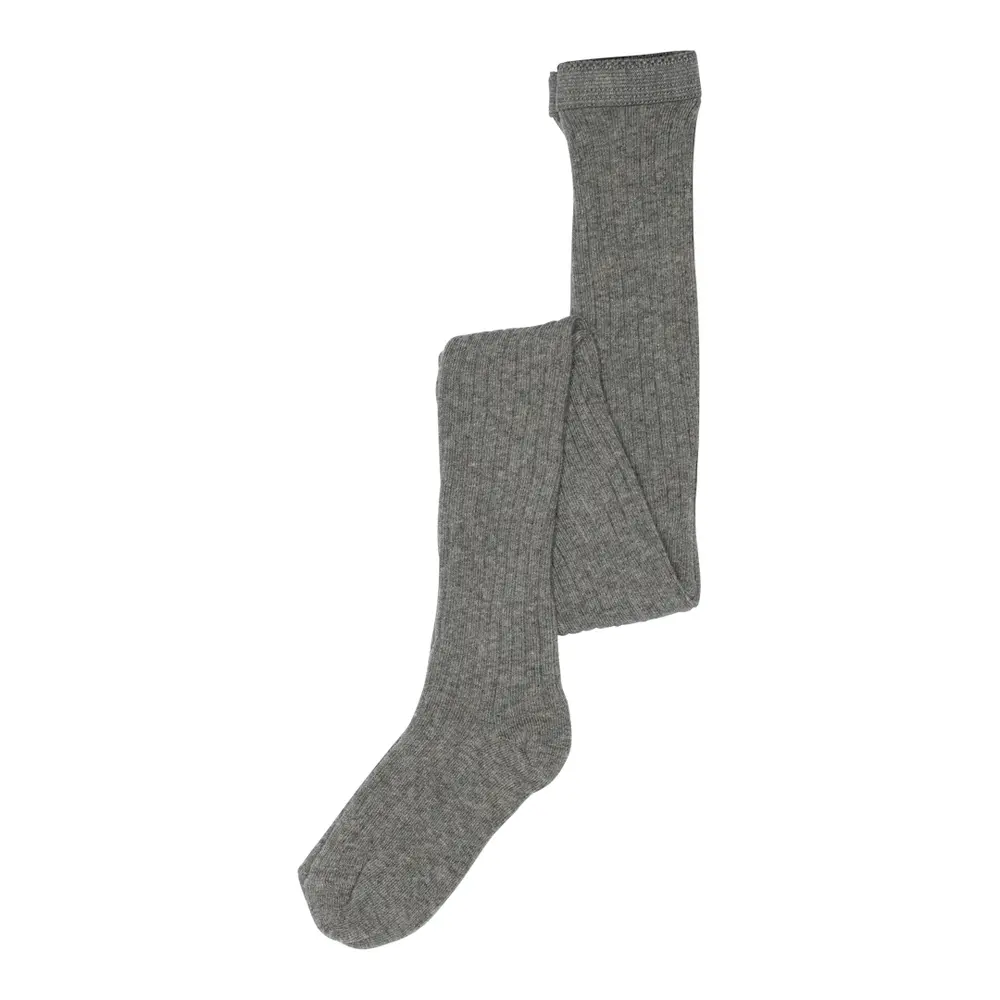 Basic Rib Strømpebuks - 491-Grå M. - 60