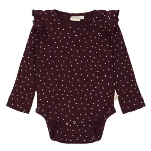 Body Langærmet - Dark Grape/White - 56