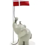 Bordpynt, flag med elefant og mus 13 cm