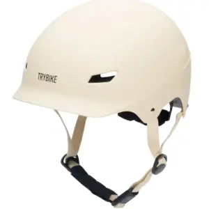 Cykelhjelm med retrolook - cremefarvet S/M