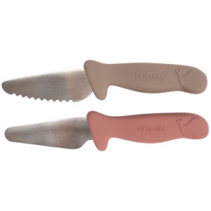 Filibabba Knivsæt Til Børn - 2-pak - Warm Grey/Rose