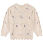 Fliink Bluse - Strik - Alon - Goose - Sandshell m. Hulmønster