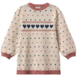 Fliink Kjole - Bomuld/Uld - Nova - Multi Heart - Sandshell