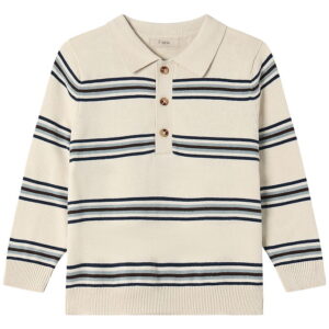 Fliink Polobluse - Strik - Benny - Sandshell/Stripes
