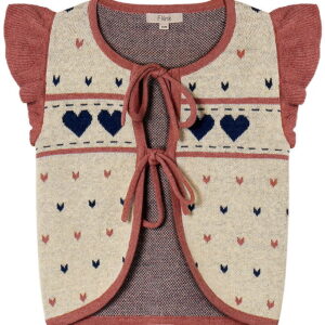 Fliink Vest - Bomuld/Uld - Nova - Multi Heart - Sandshell