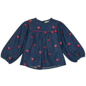 Flöss Bluse - Amee - Denim - Mid Blue Heart