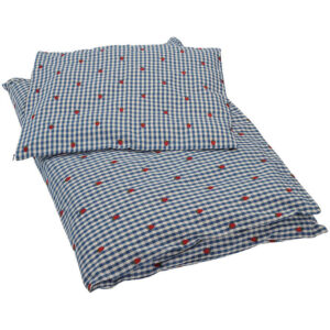 Flöss Sengetøj - Baby - Nolly - Berry blue check