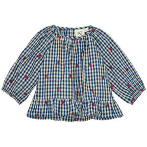 Flöss bluse - Nolly - Berry blue check