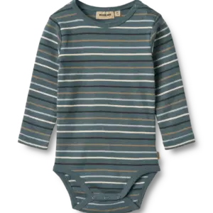 Freddie Body Langærmet - Blue multi stripe - 2 ÅR