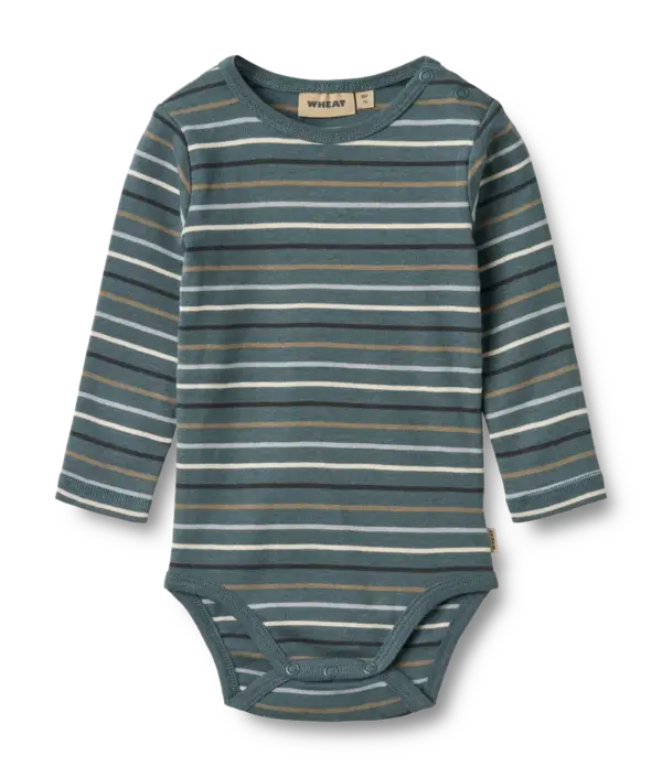 Freddie Body Langærmet - Blue multi stripe - 6 MDR.