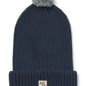 Habar Strikket Hue - Ink melange - 6-8 ÅR