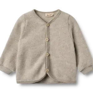 Kari Uld Fleece Cardigan - Khaki melange - 2 ÅR