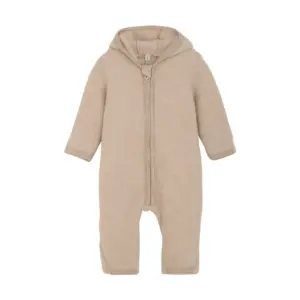 Køredragt m. ører Uld Fleece - Camel Melange - 68