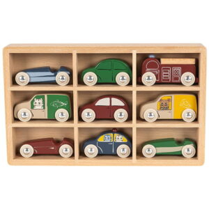 Konges Sløjd Biler - 9 stk. - Bøgetræ - Mini - Multi