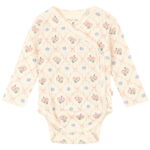 Konges Sløjd Body l/æ - Rib - Minnie - Fleur Decor m. Hulmønster