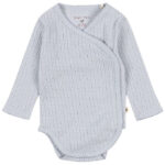 Konges Sløjd Body l/æ - Rib - Minnie - Gray Dawn m. Hulmønster