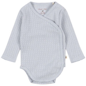 Konges Sløjd Body l/æ - Rib - Minnie - Gray Dawn m. Hulmønster