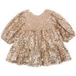 Konges Sløjd Kjole - Lila Sequins Bow - Gold Glitter