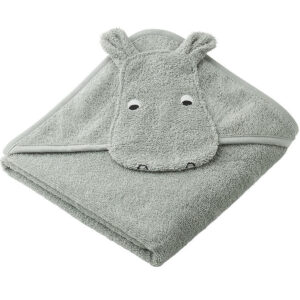 Liewood Babyhåndklæde - Albert - Hippo Dove Blue