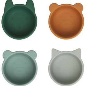 Liewood Skåle - Silikone - Malene - 4 stk. - Green Multi Mix