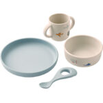 Liewood Spisesæt - Silikone - 4 Dele - Vivi - Aviator/Ecru