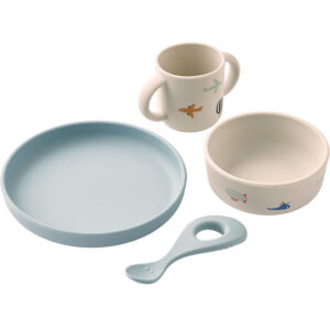 Liewood Spisesæt - Silikone - 4 Dele - Vivi - Aviator/Ecru