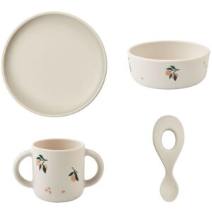 Liewood Spisesæt - Silikone - 4 dele - Vivi - Peach/Sea