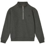 Mads Nørgaard Sweatshirt m. Lynlås - Charcoal Melange