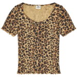 Mads Nørgaard T-shirt - Tiki - Rib - Leopard/Sort