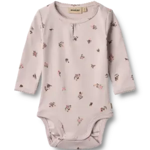 Roselinde Body Langærmet - Soft lilac flowers - 6 MDR.
