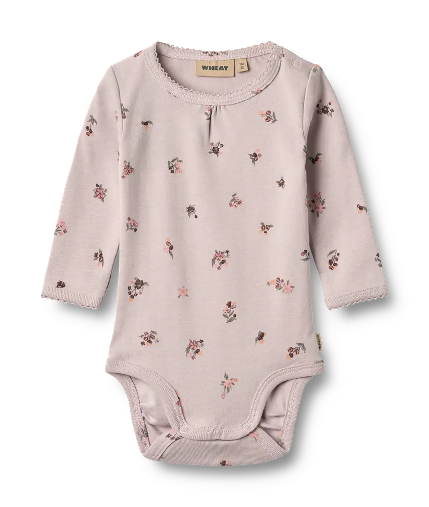 Roselinde Body Langærmet - Soft lilac flowers - 9 MDR.