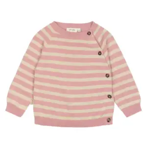Striktrøje - Off White/Rosa - 62