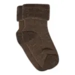 Uld Ankelstrømpe Terry - Brown Melange - 19/21