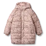 Yrsa Puffer Jakke - Rose powder flowers - 8 ÅR