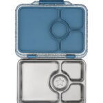 Yumbox Madkasse m. 4 Rum - Bento Steel - Paris Blue Glitter