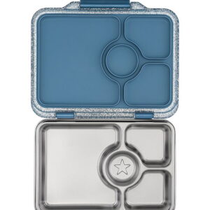 Yumbox Madkasse m. 4 Rum - Bento Steel - Paris Blue Glitter