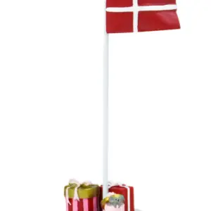 Bordflag, pakker i pink og rød