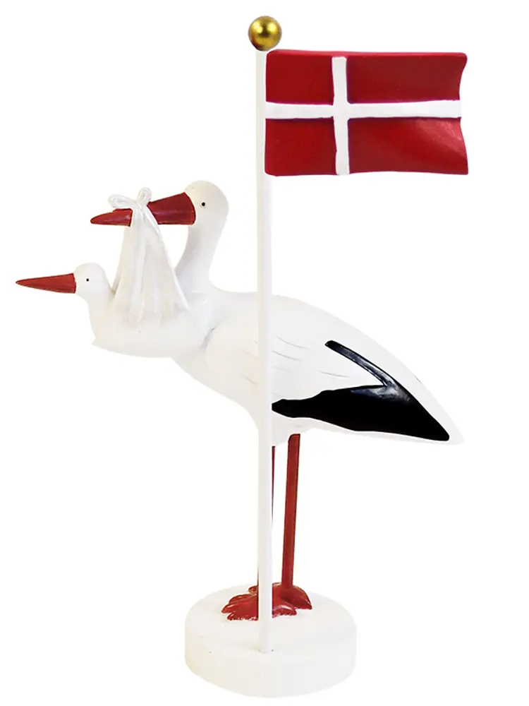 Bordpynt, flag med stork