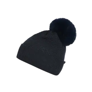 Chunky Oslo Beanie w fake fur - Navy - 51/53