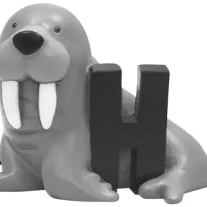 H bogstav med hvalros til navnetog