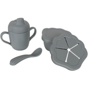 Konges Sløjd Spisesæt - Silicone - 3 dele - Light Blue