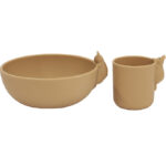 Konges Sløjd Spisesæt - Silikone - 2 dele - Bunny - Almond