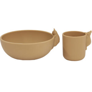 Konges Sløjd Spisesæt - Silikone - 2 dele - Bunny - Almond