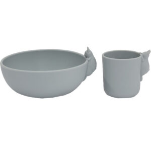 Konges Sløjd Spisesæt - Silikone - 2 dele - Bunny - Quarry Blu